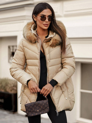 Ženska zimska jakna bež OZONEE JS/5M3257/62