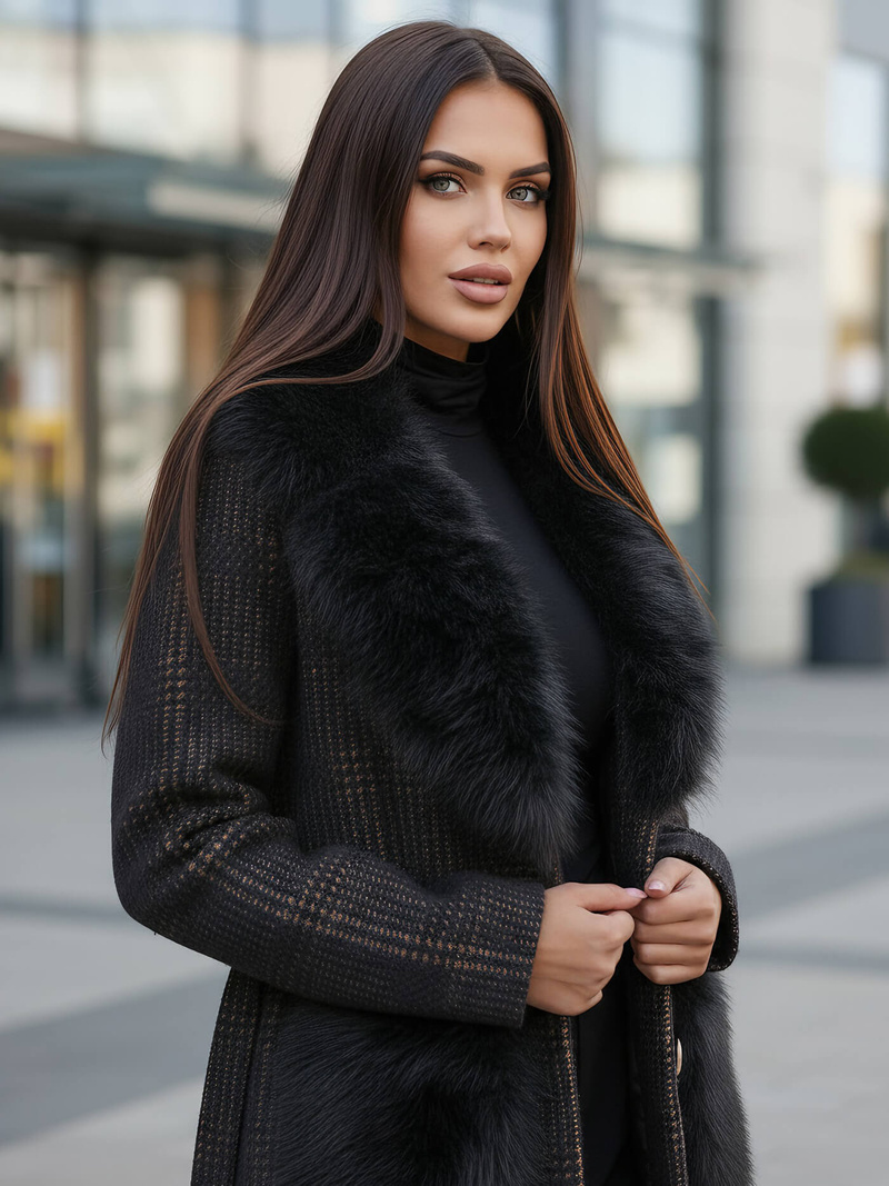 Ženski plašč črna OZONEE JS/53M5200/1Z