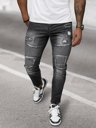 Moške kavbojke črne OZONEE NB/MP0142N