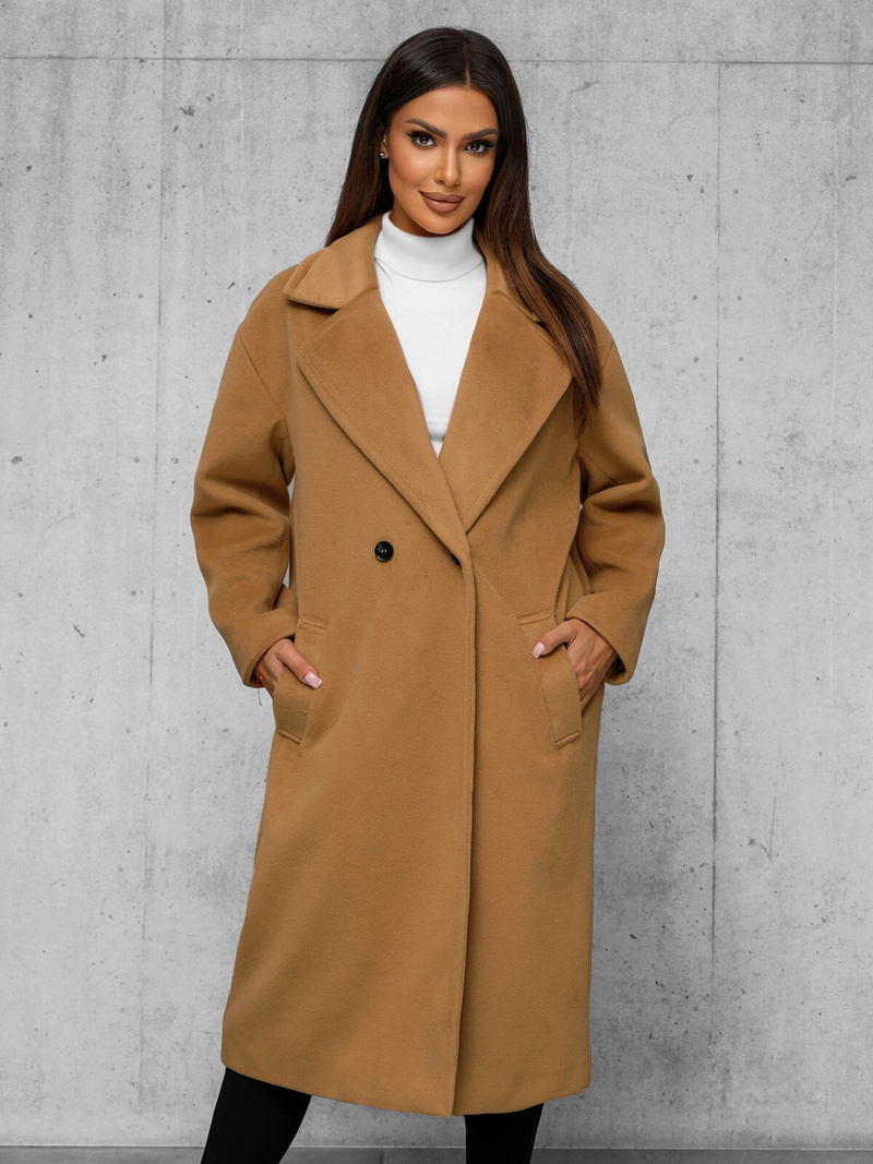 Ženski plašč camel OZONEE JS/11Z8161