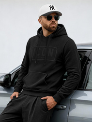 Moška jopa s kapuco črna OZONEE JS/8B1975/3