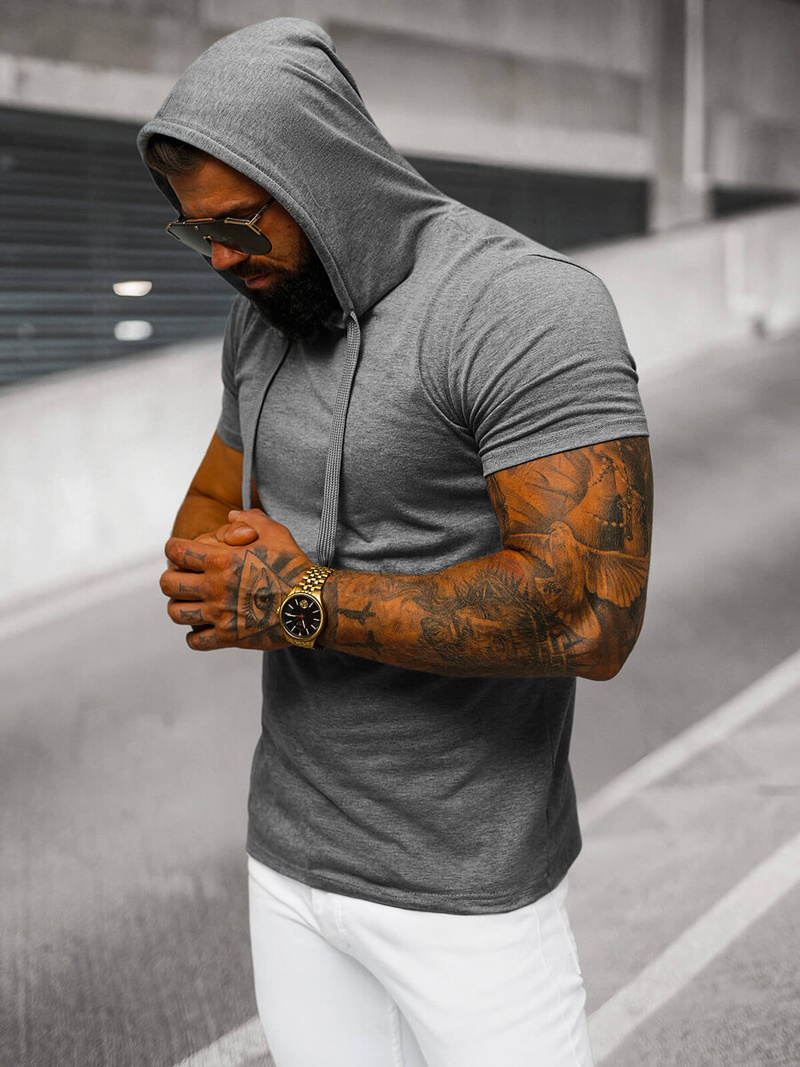 Moška navadna majica grafitna OZONEE JS/8T89/5