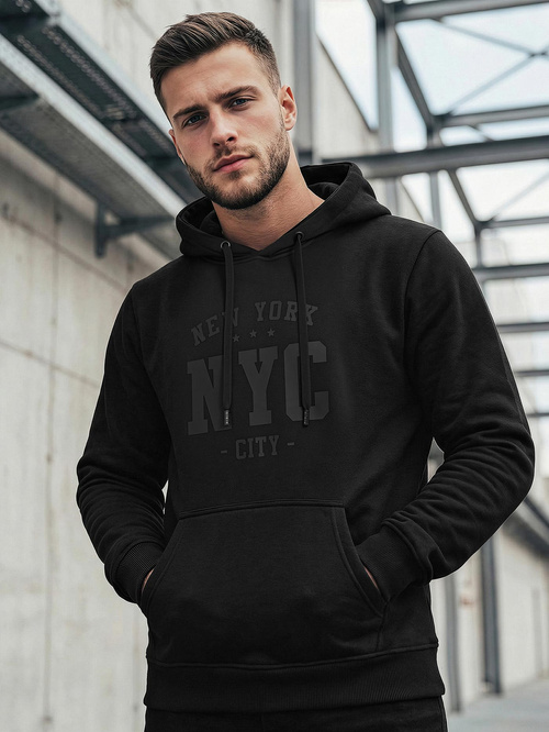 Moška jopa s kapuco črna OZONEE JS/8B1971/3