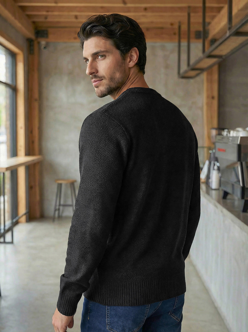 Moški pulover črni OZONEE JS/59B3600/3