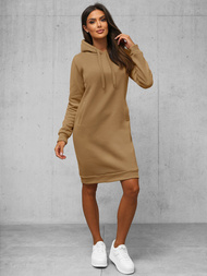 Ženska jopa s kapuco temno bež OZONEE JS/YS10005/91Z