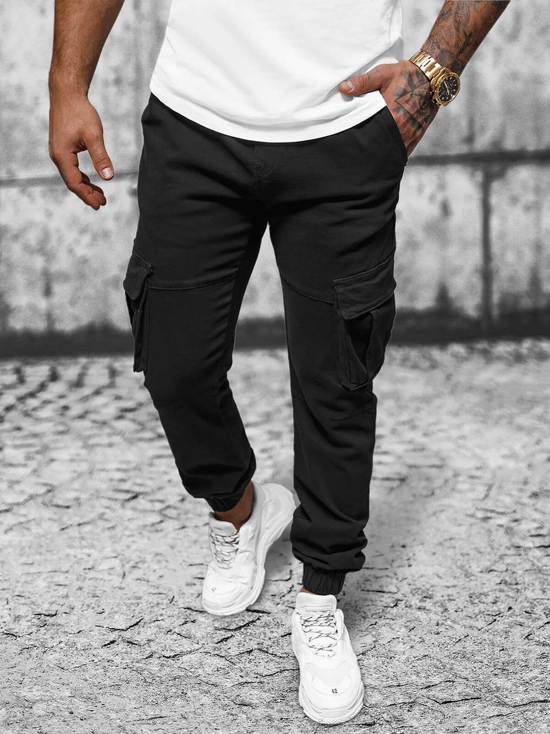 Moške Hlače Chino Jogger Črne OZONEE NB/MP0105NZ