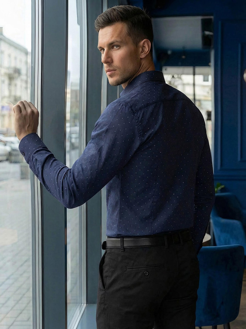 Moška srajca modra OZONEE V/V181Z