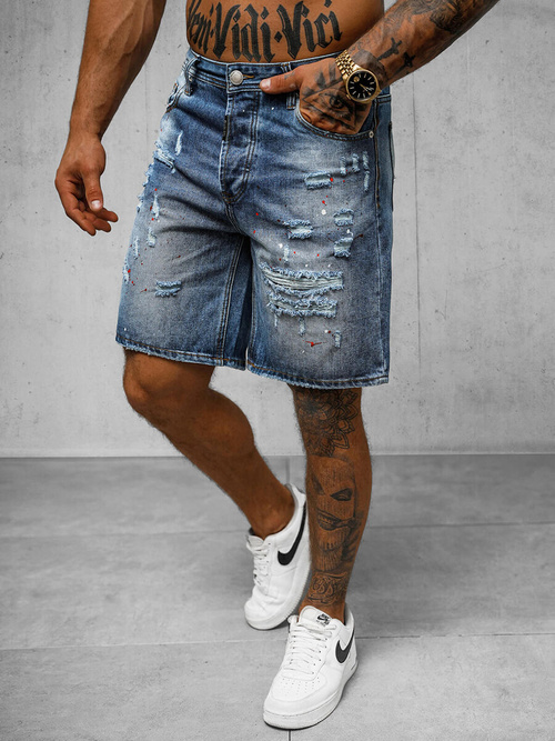 Moške Kratke Jeans Hlače Modre OZONEE O/VIP/2412