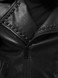 Moška usnjena jakna črna OZONEE O/8902