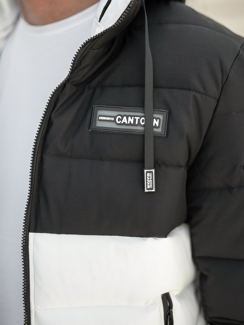 Moška zimska jakna črno-bela OZONEE JS/31M5083/281