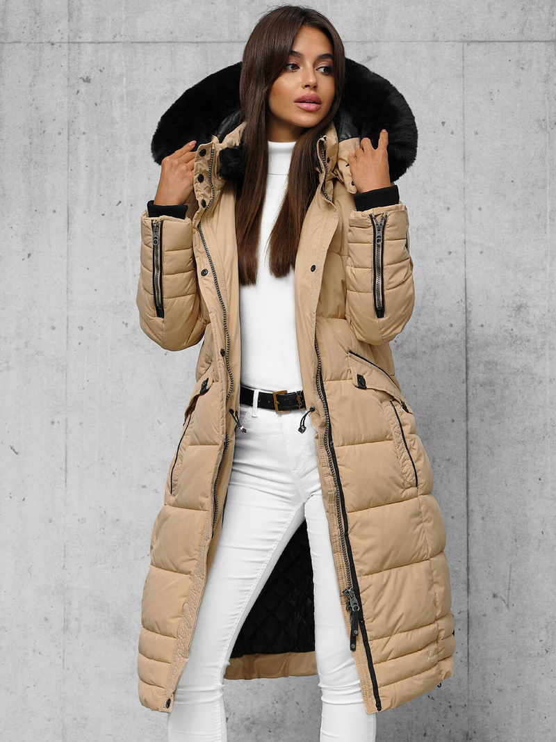 Ženska jakna bež OZONEE O/W377