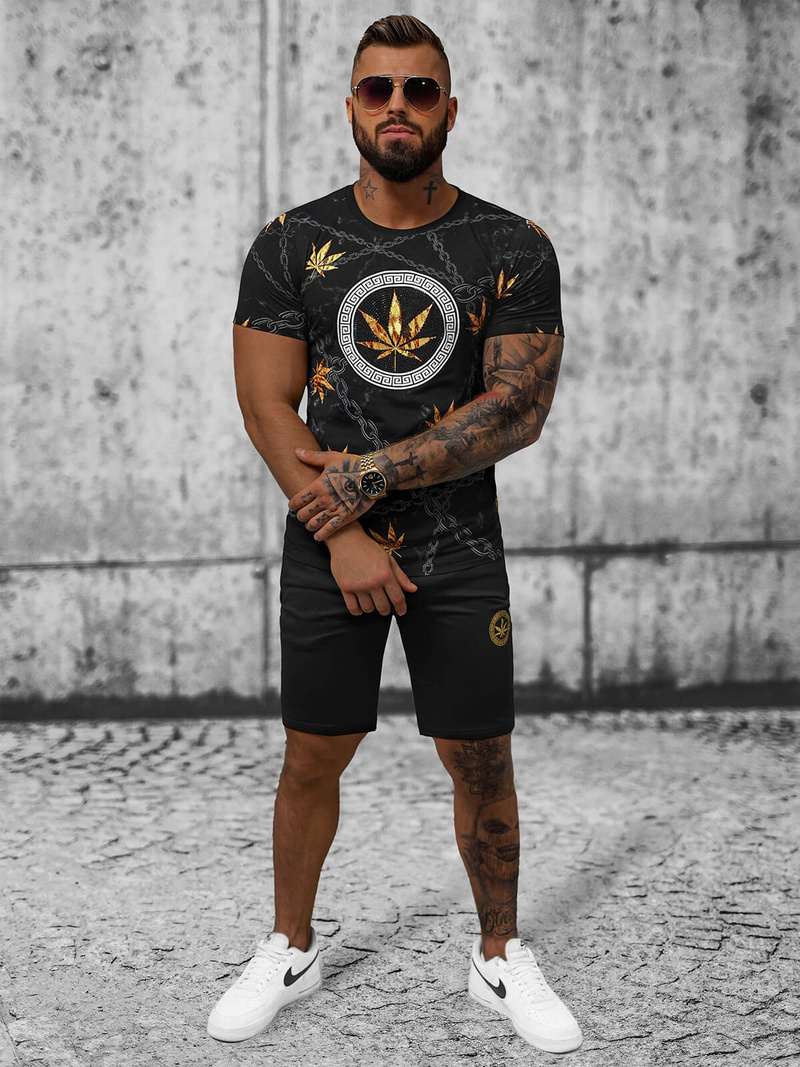 Moška trenirka črna OZONEE O/HM757Z