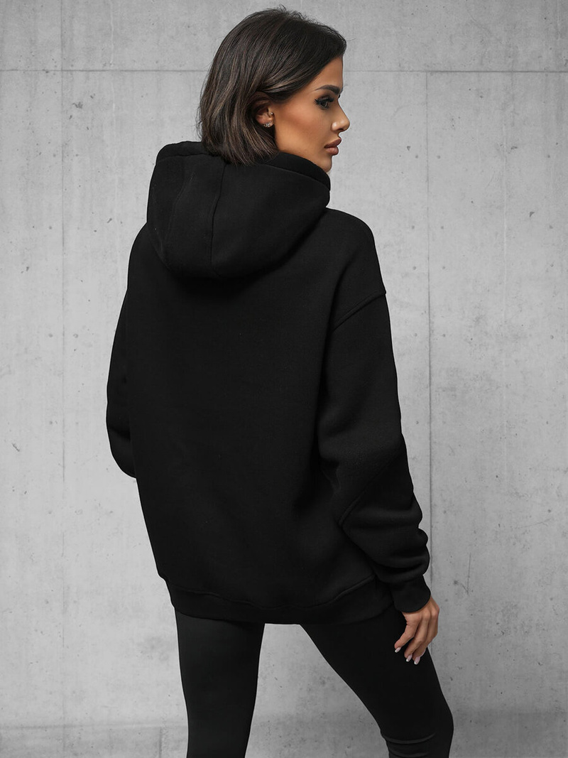 Jopa s kapuco črna OZONEE O/SWE23019Z