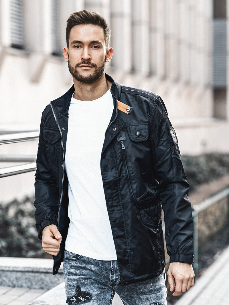 Moška prehodna jakna črna OZONEE O/99237