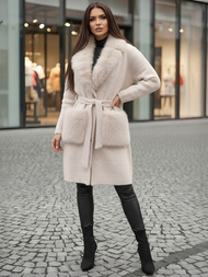 Ženski plašč bež OZONEE JS/53M5200/155Z