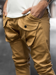Moške hlače chino jogger camel OZONEE G/11144
