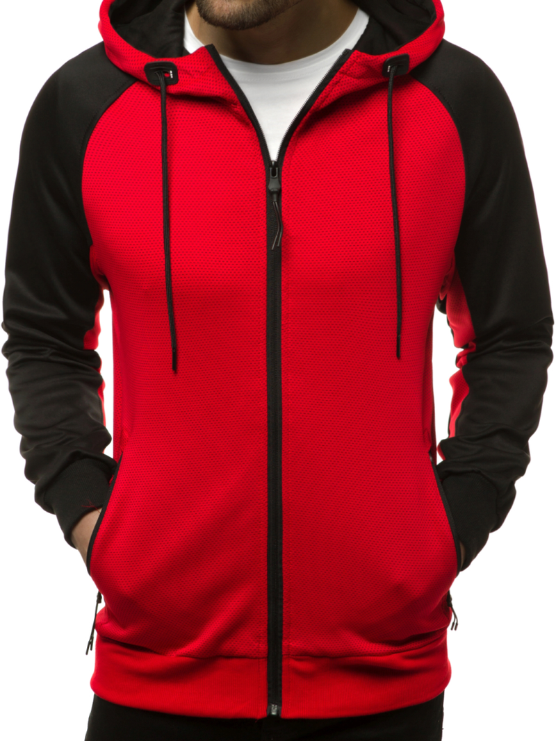 Moška jopa z zadrgo rdeča OZONEE JS/88006