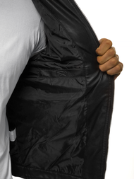 Moška usnjena jakna črna OZONEE JB/JP1131