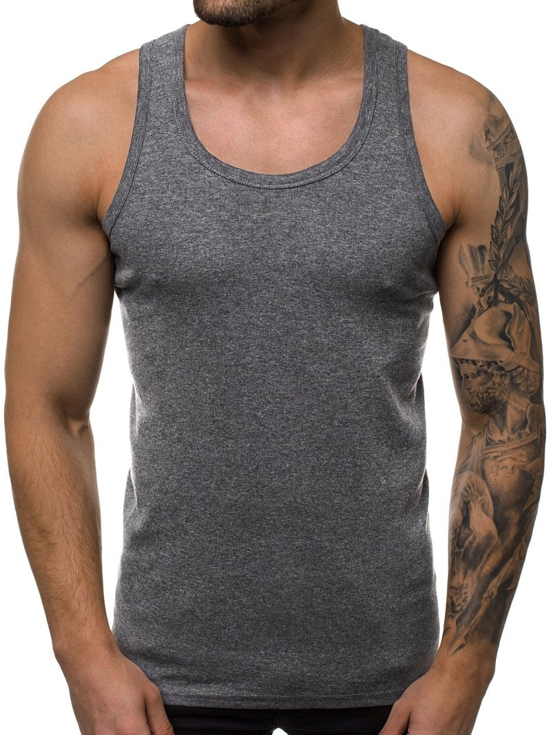 Moška majica brez rokavov temnosiva OZONEE JS/NB001