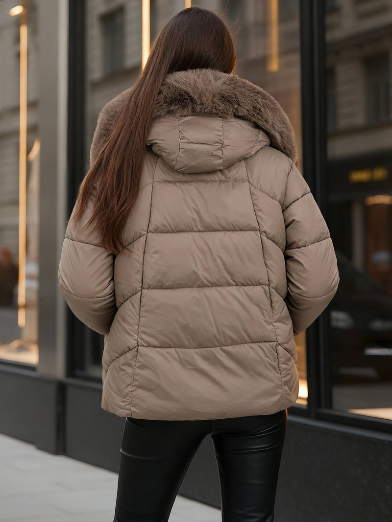 Ženska jakna temno bež OZONEE O/16M9179/84